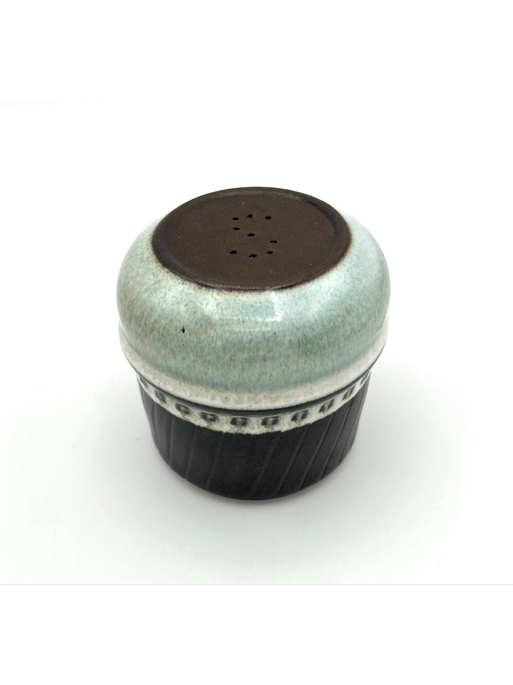 Vintage Rondo by Denby Salt Shaker Stoneware England Brown Glaze Never Used